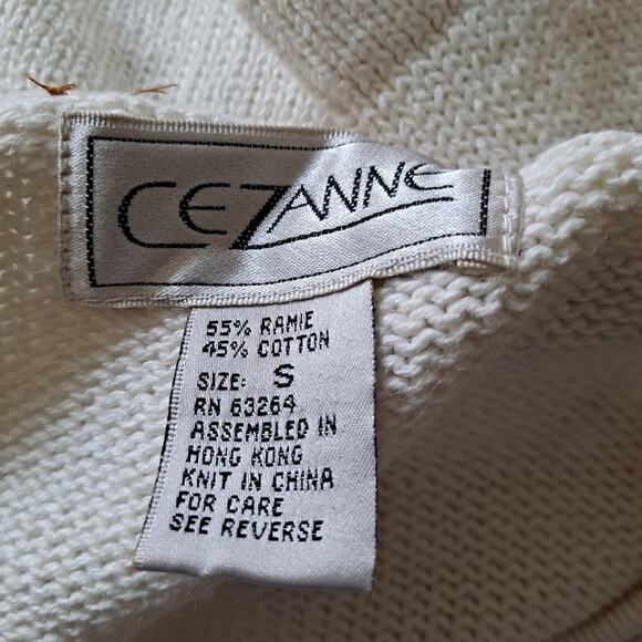 Cezanne Cotton Blend Gold Sequin Ivory Sweater - Picture 7 of 7